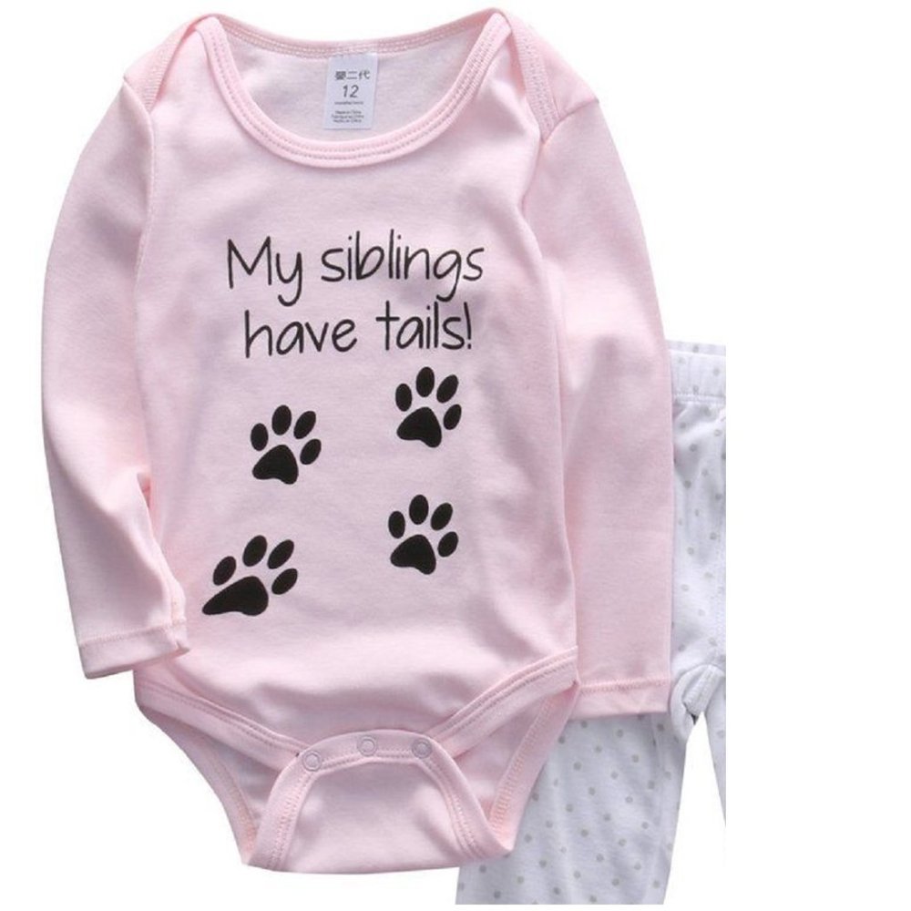 NWT My Siblings Have Tails Long Sleeve Onesie